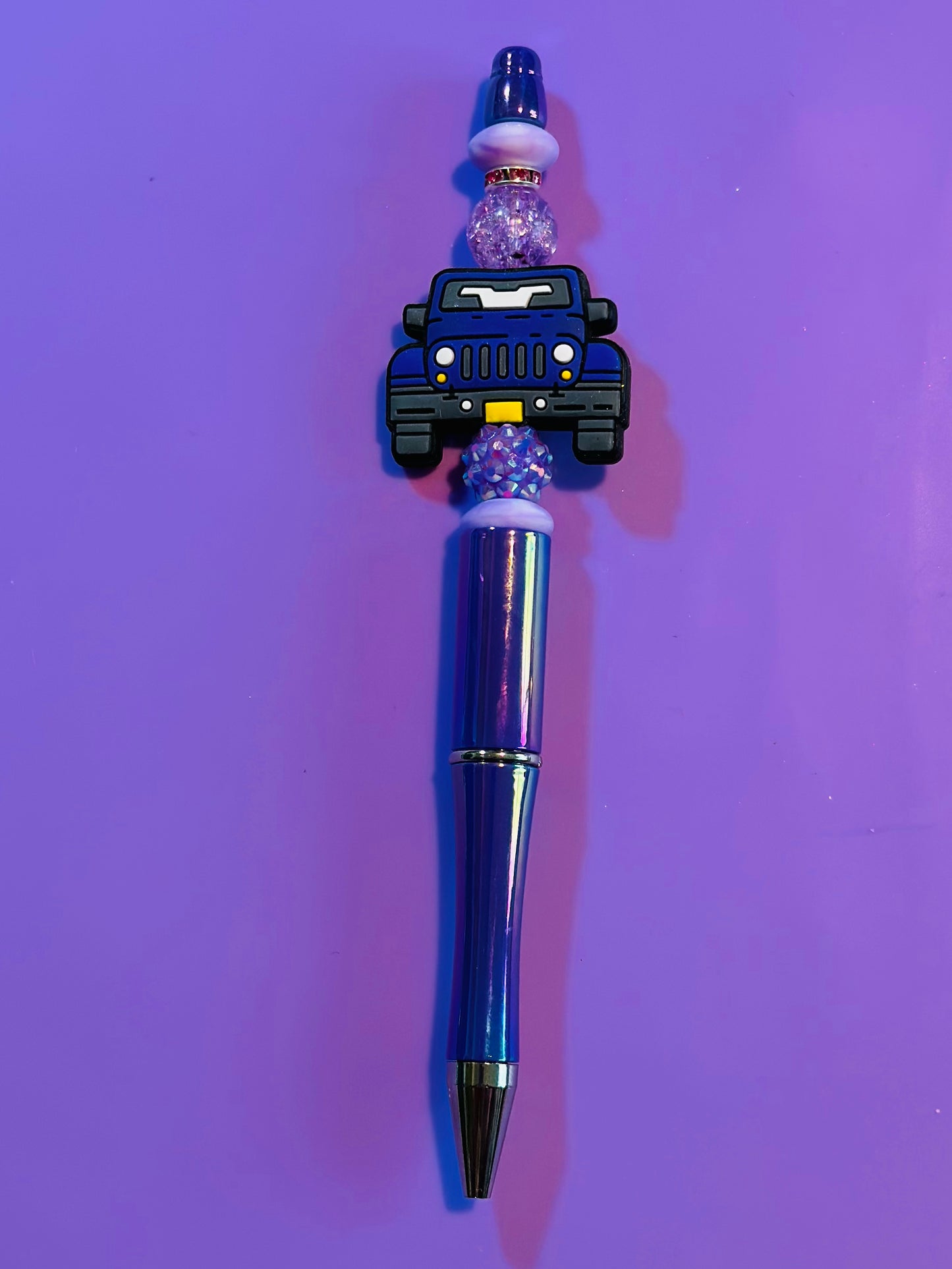 PURPLE JEEP BEADED PEN