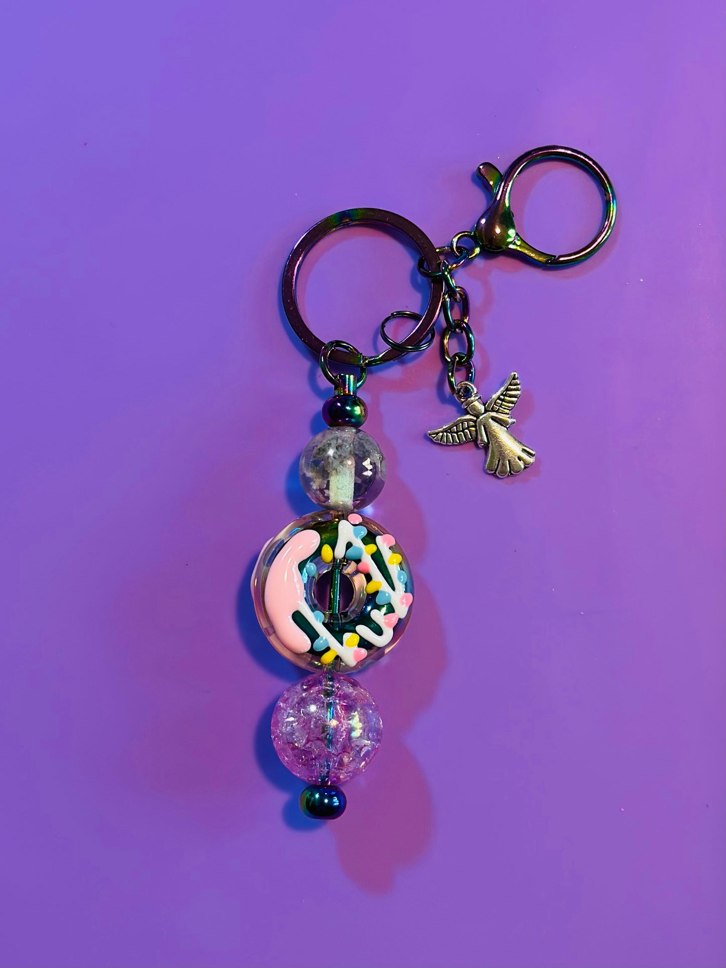 Beaded DONUT Keychain