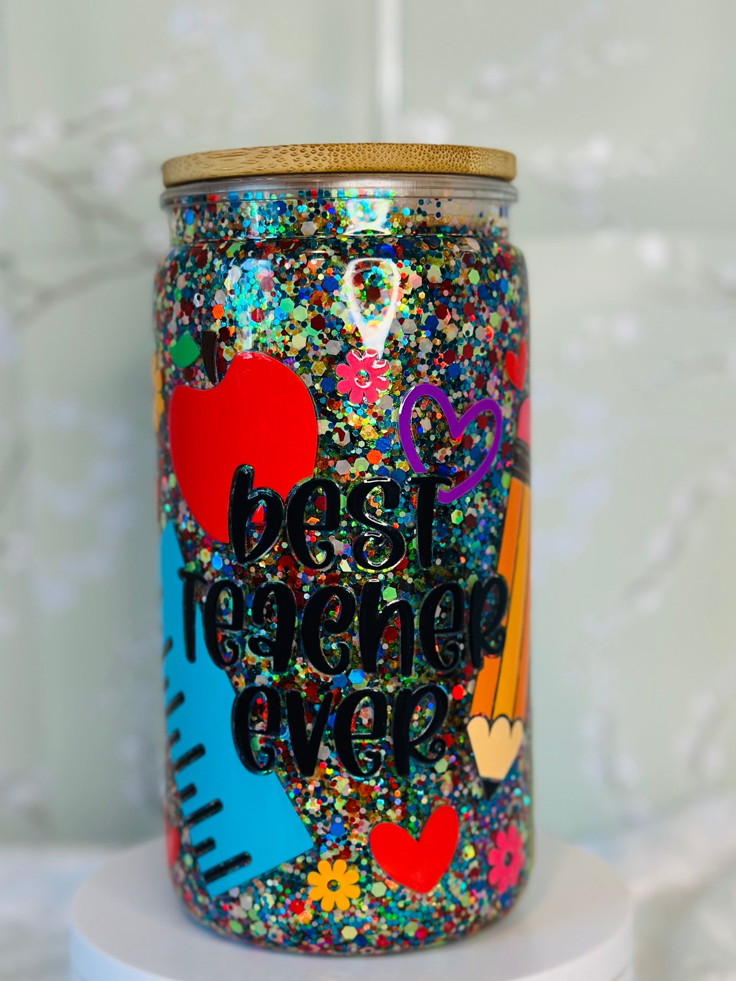 16oz Best Teacher Snow Globe Cup