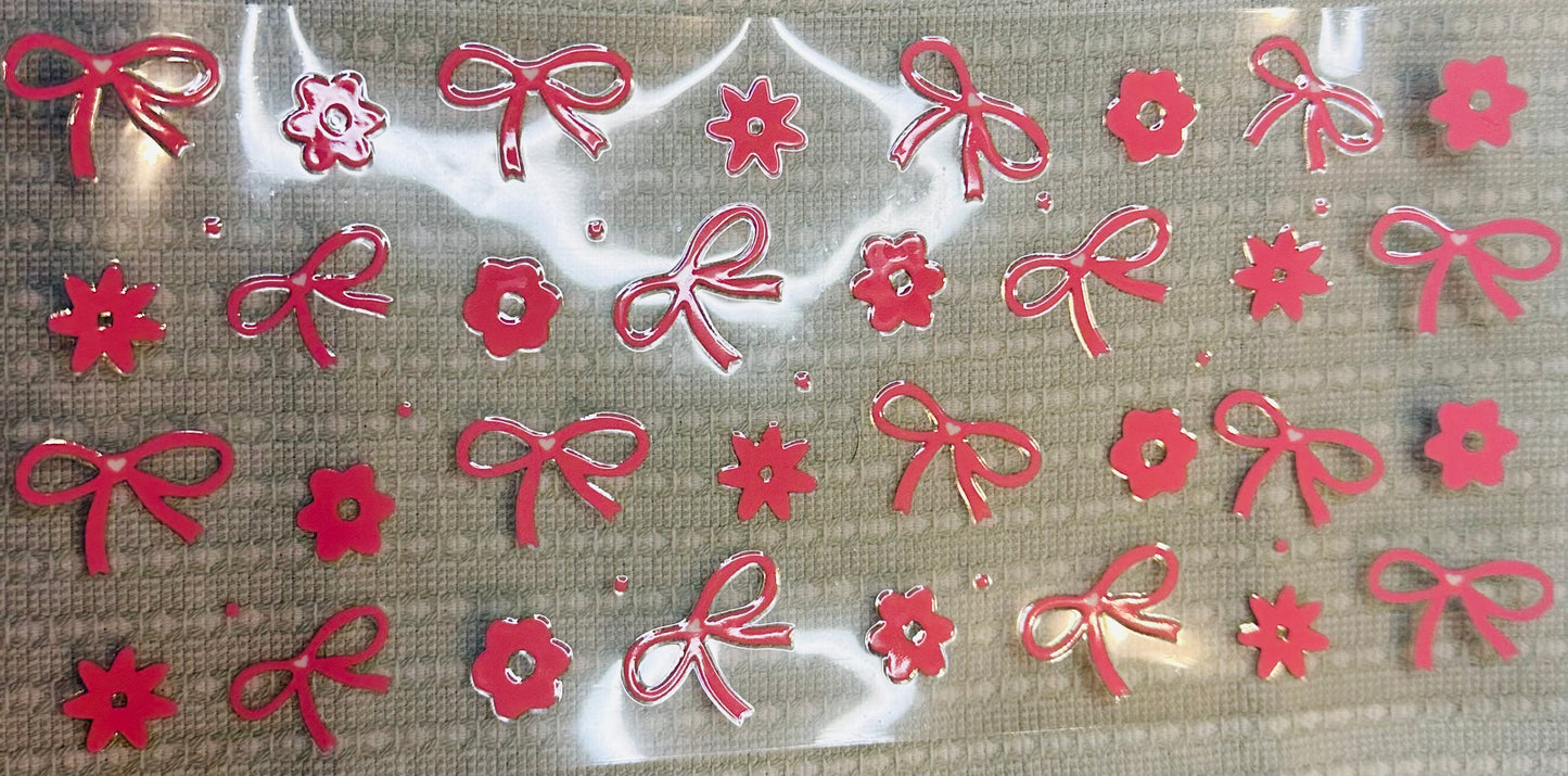 #395 PINK SKINNY BOWS & FLOWERS