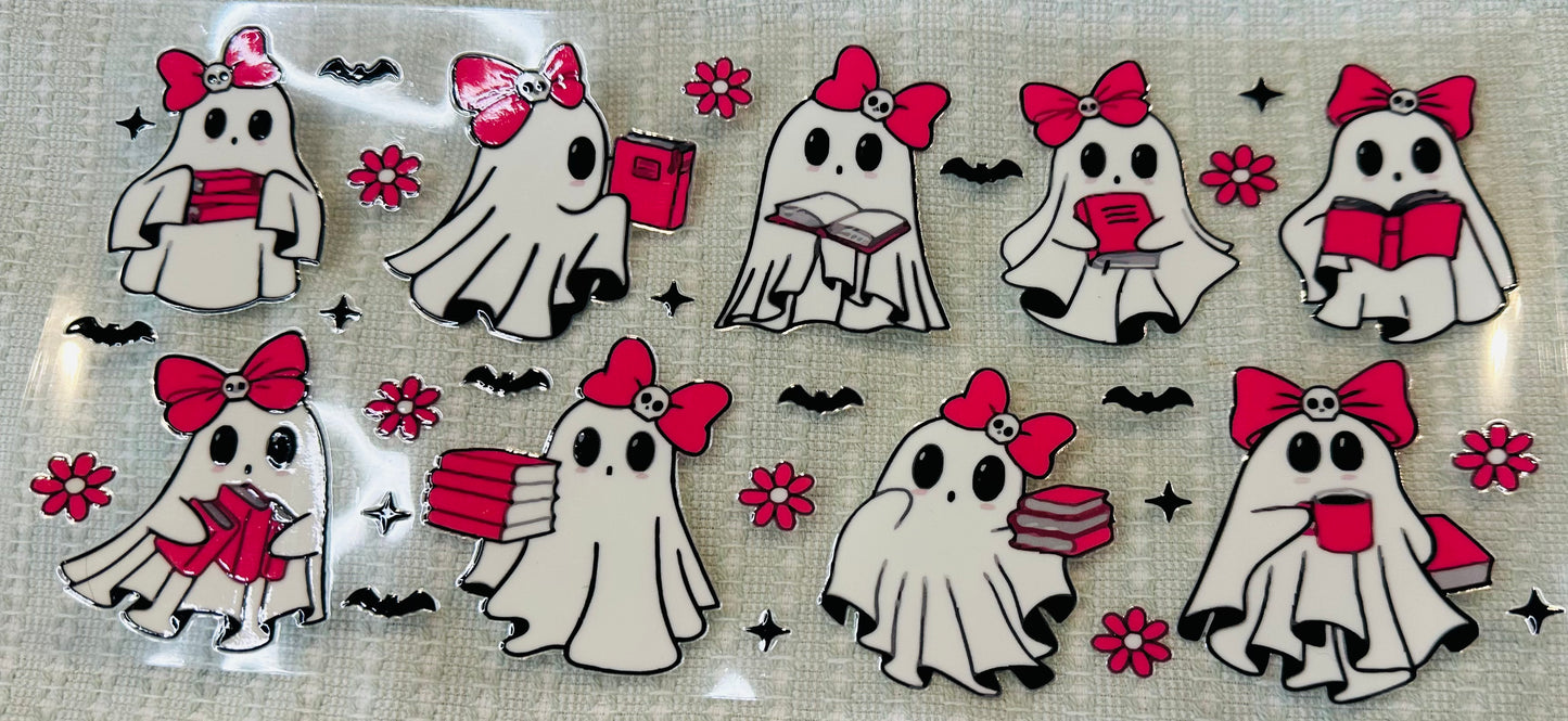 #205 GHOSTS W PINK BOWS/BOOKS