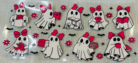#205 GHOSTS W PINK BOWS/BOOKS