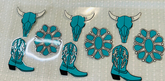#204 TEAL BOOTS N BULL