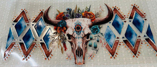 #297 BULL SKULL TEAL