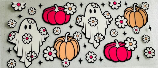 #234 GHOST W/PINK N ORANGE PUMPKINS