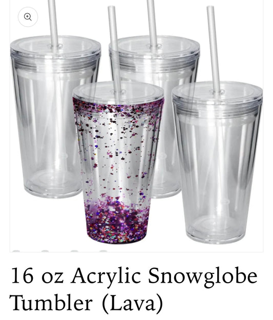 16oz TUMBLER ACRYLIC SNOW GLOBE