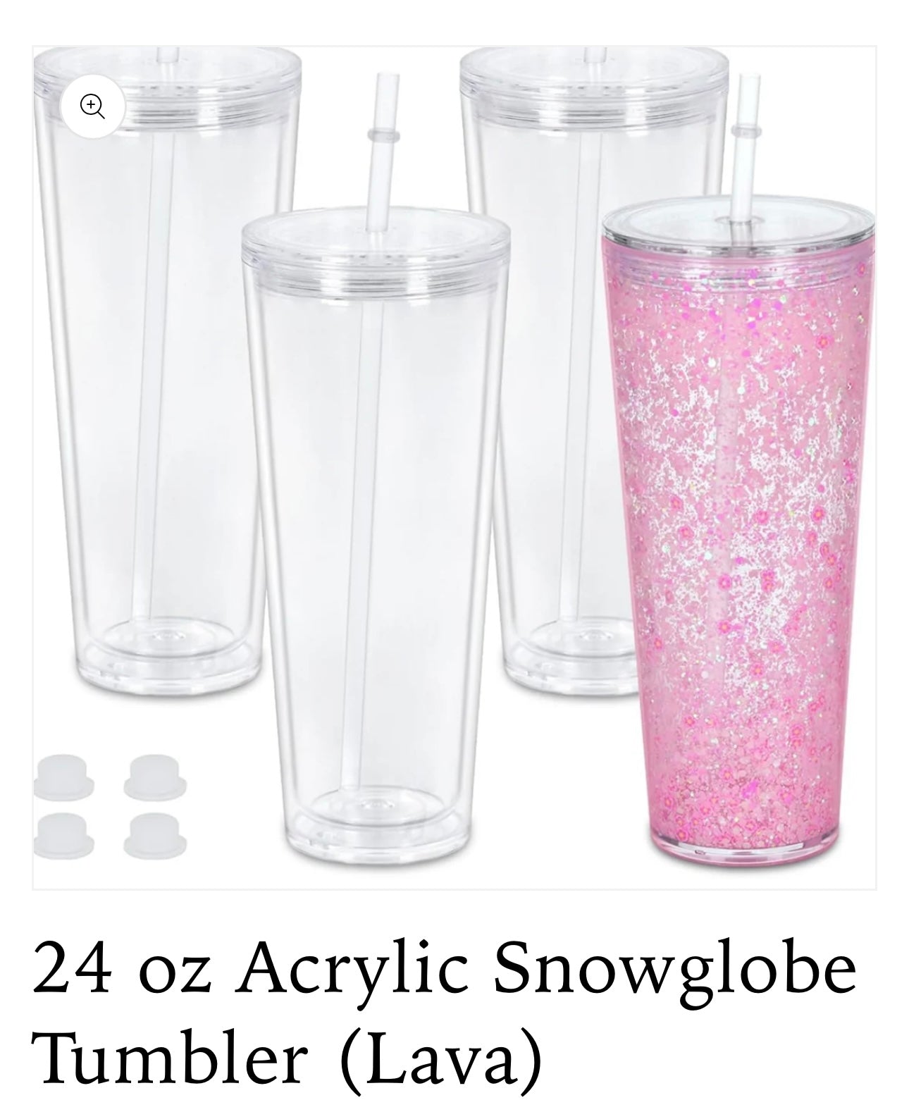 24oz ACRYLIC SNOW GLOBE TUMBLER