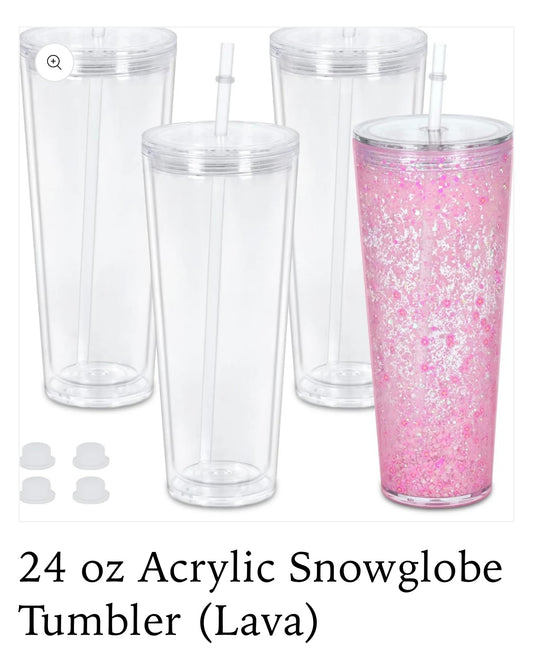 24oz ACRYLIC SNOW GLOBE TUMBLER