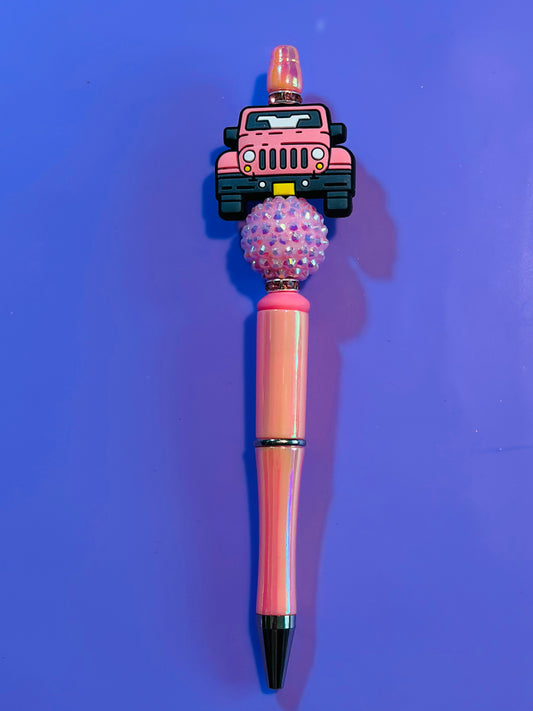Beaded Pink JEEP Pen