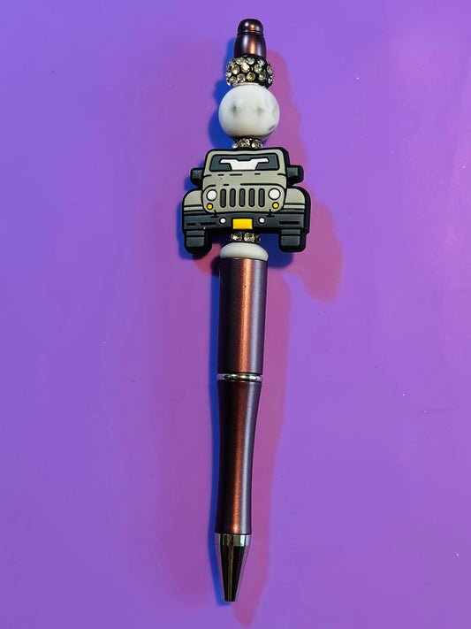 Beaded Gray JEEP Pen