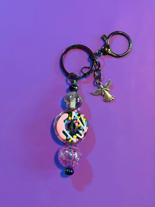 Beaded DONUT Keychain
