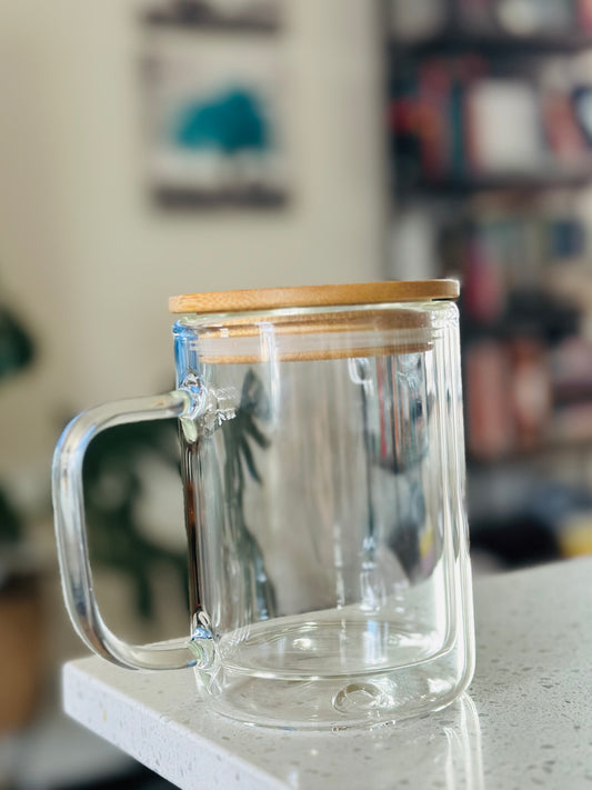 15oz Glass Snow Globe Coffee Cup