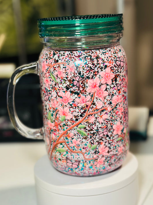 20oz Japanese Cherry Blossom Snowglobe Mug