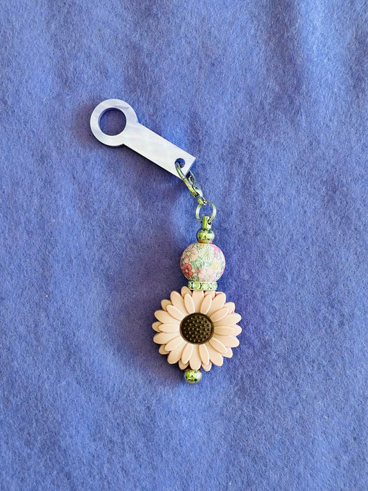 Rose Pink Flower Straw Charm