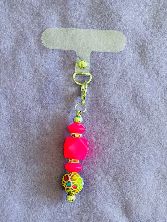 Hot Pink Flower Phone Charm