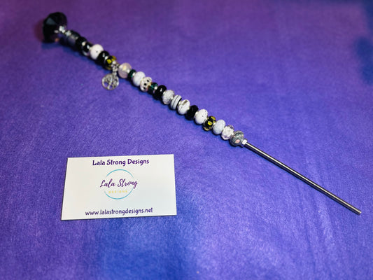 Black Beaded Garden Stake