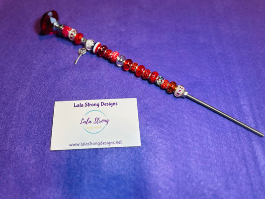 Red Beaded Garden Stake