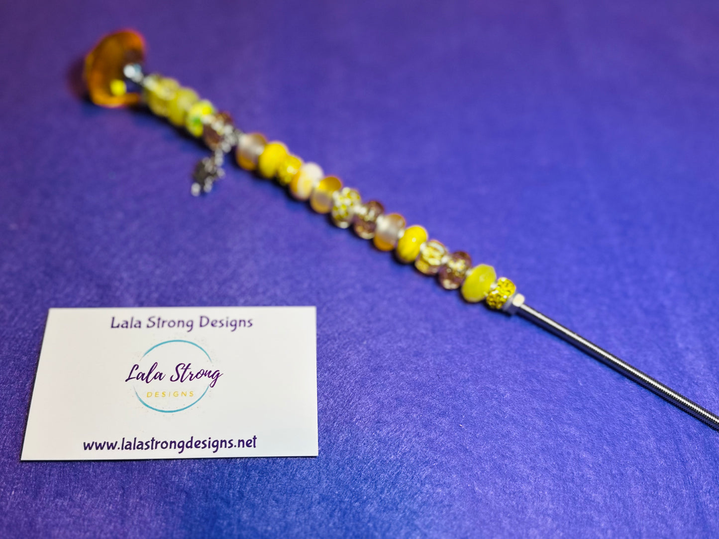 Yellow Beaded Garden Stake