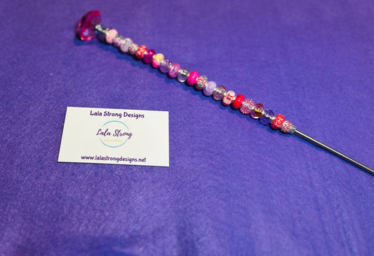 Pink #2 Beaded Garden Stake