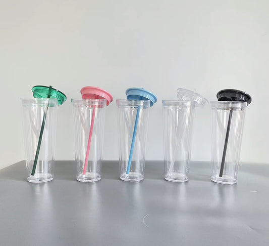 24oz Acrylic Snowglobe Tumbler w/Blue Lid