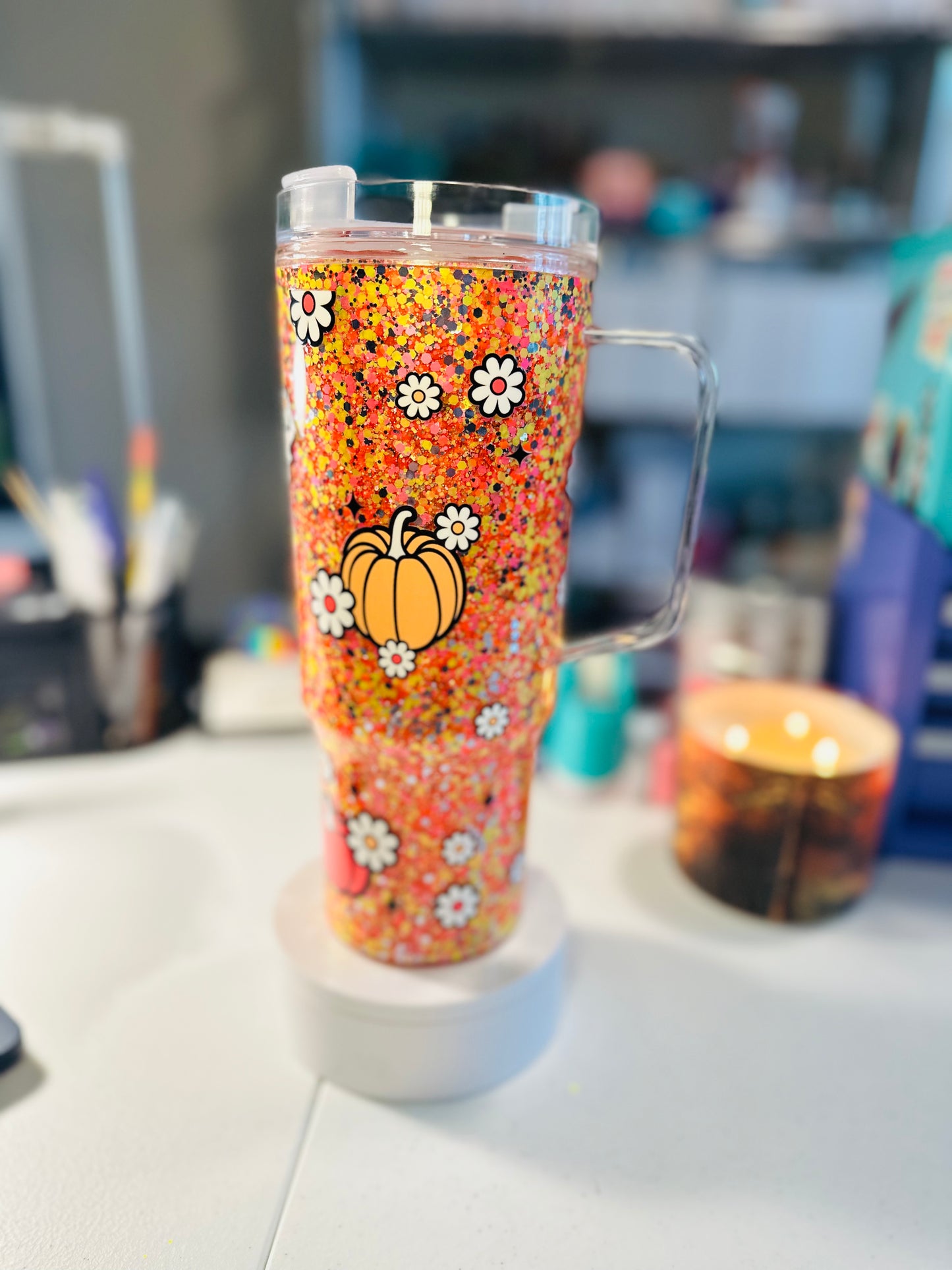 Pre-Made 40oz "FRIENDLY GHOST" Snowglobe Tumbler