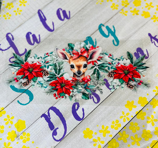 #228 DEER W/CHRISTMAS FLOWERS