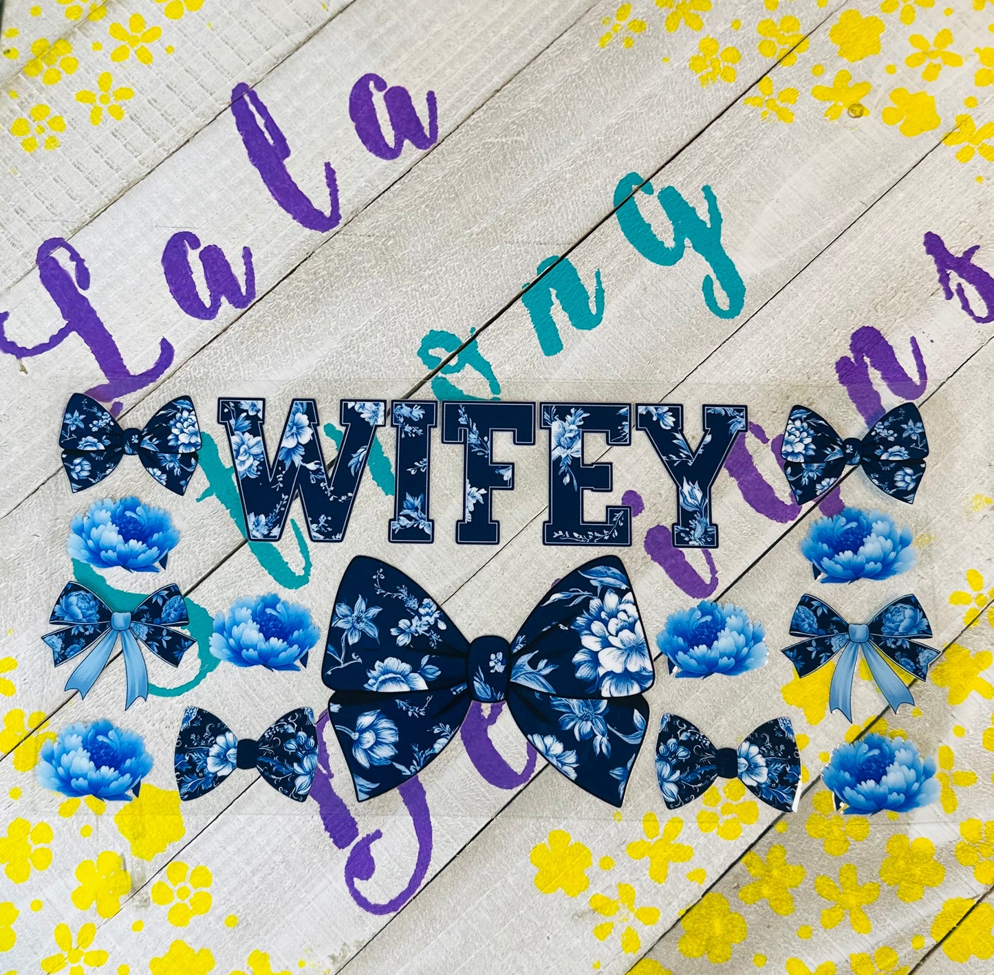 #46 WIFEY BLUE BOWS