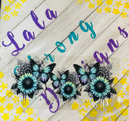 #28 SUNFLOWERS & BUTTERFLIES (TEAL)