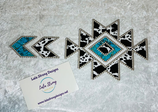 #158 TEAL SANTA FE WESTERN PRINT