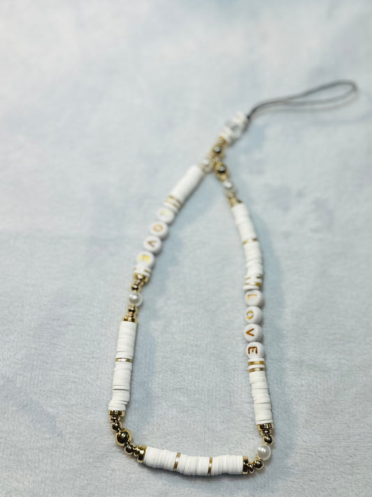 CELL PHONE CHARM WHITE