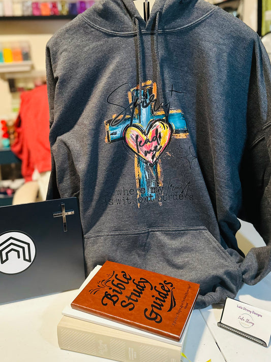 TEAL CROSS HOODIE