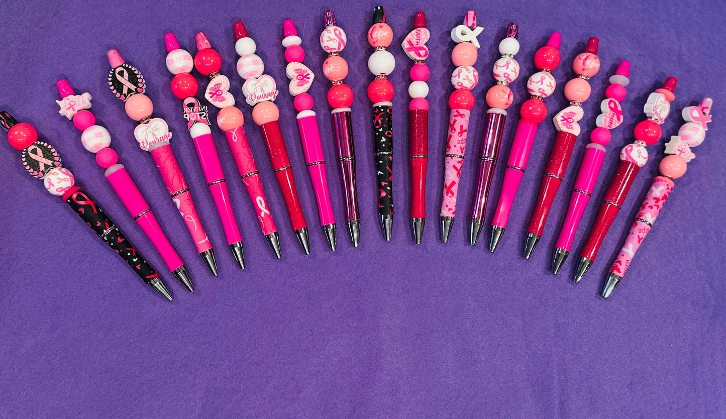 BREAST CANCER BEADED PENS
