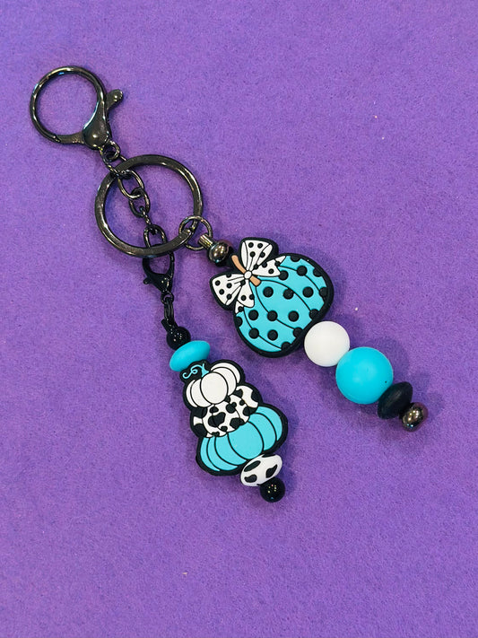 TEAL PUMPKIN DOUBLE KEY CHAIN