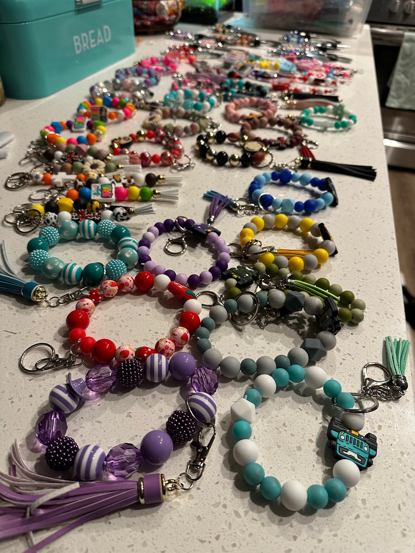 BEADED WRISTLET KEYCHAINS