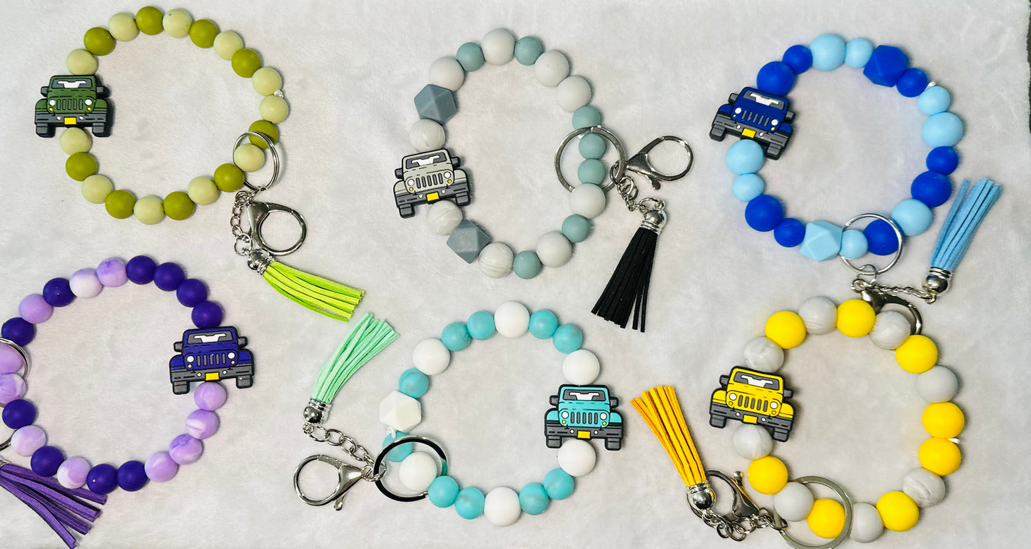 BEADED WRISTLET KEYCHAINS