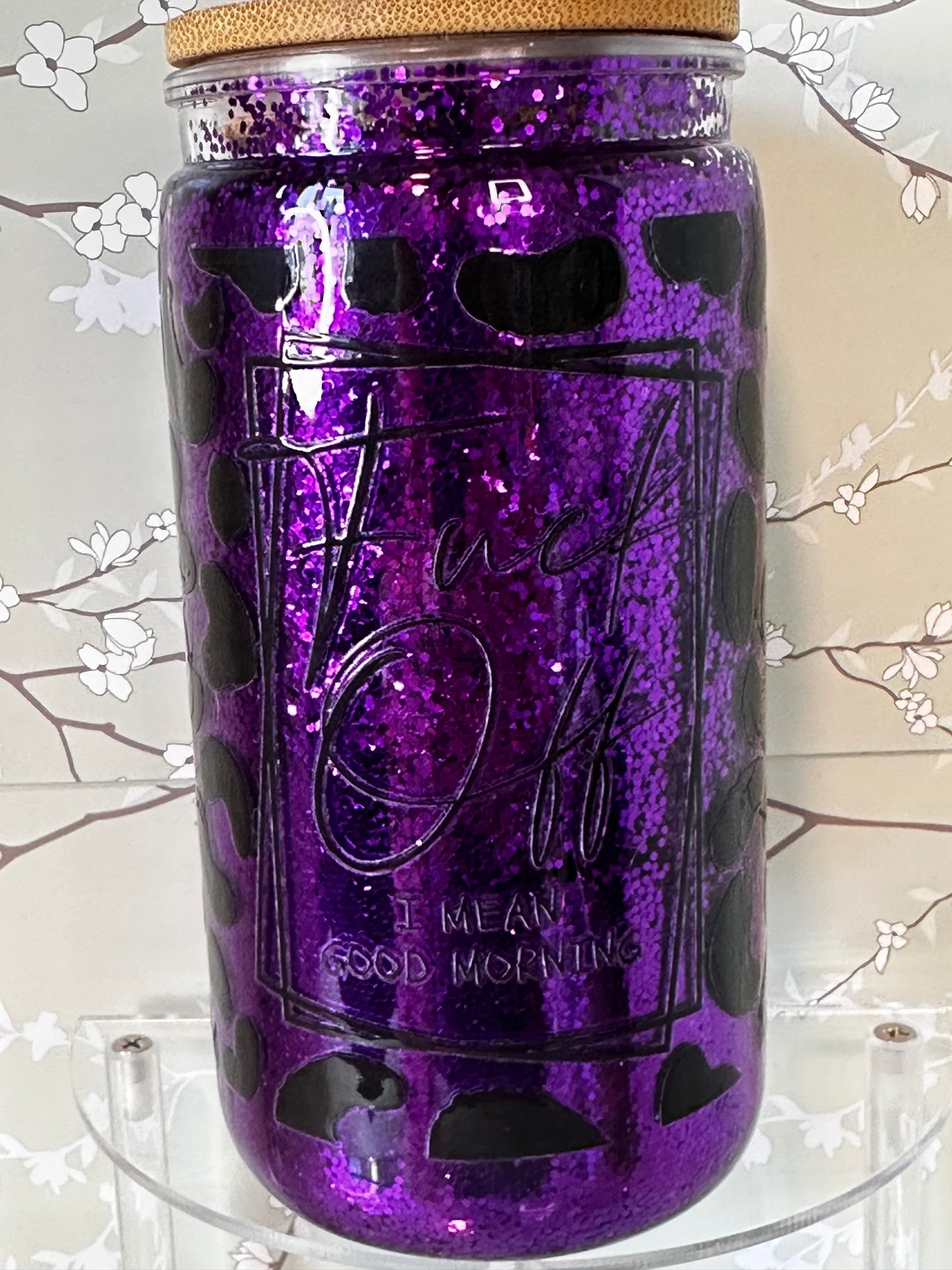 16 oz Purple Snow Globe Cup
