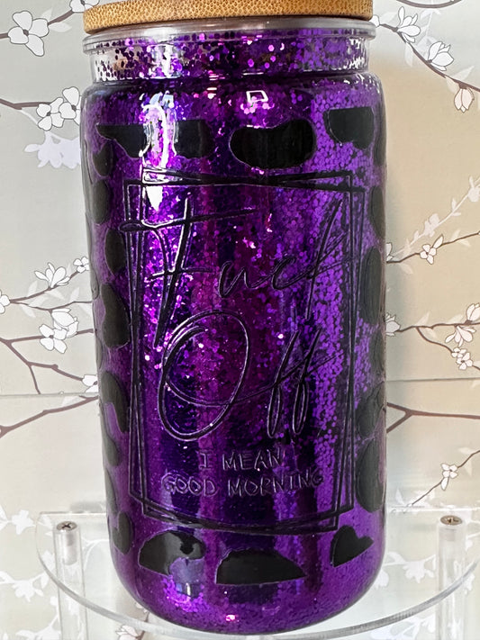 16 oz Purple Snow Globe Cup