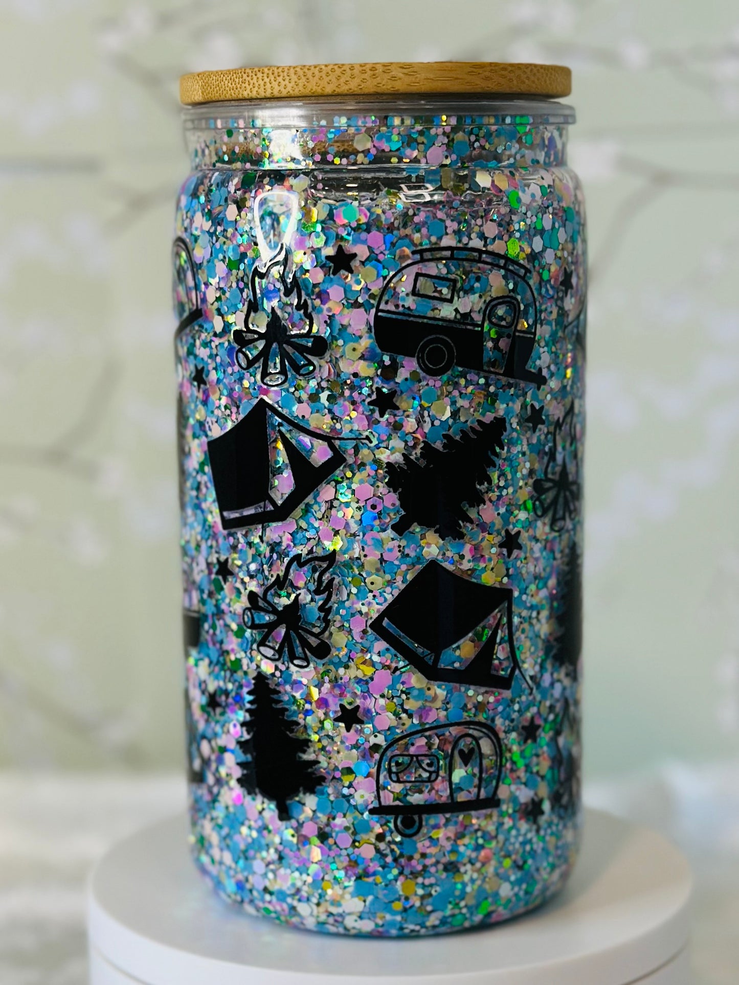 16 oz Camping Snow Globe Cup