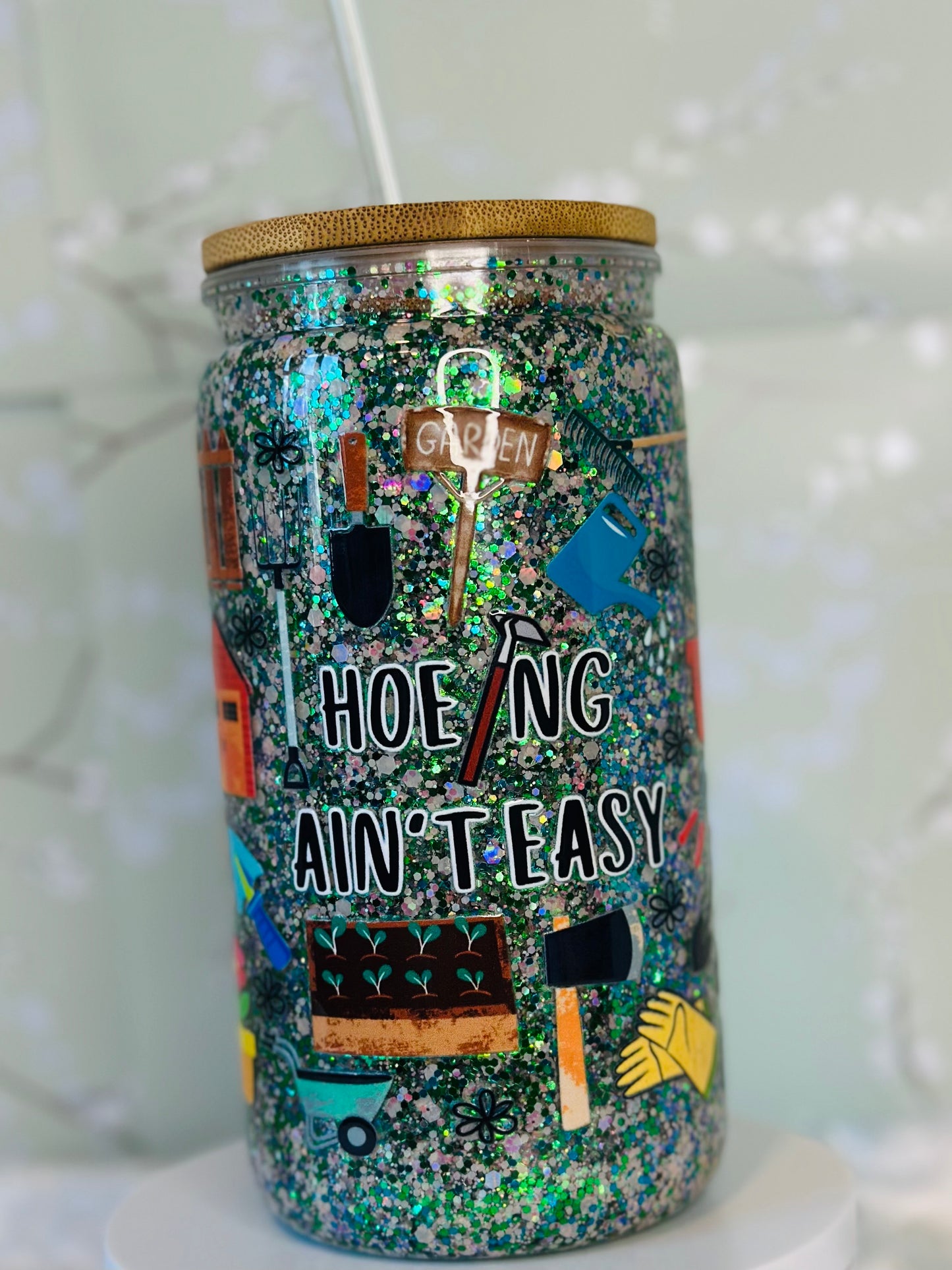 16 oz Funny Gardening Snow Globe Cup