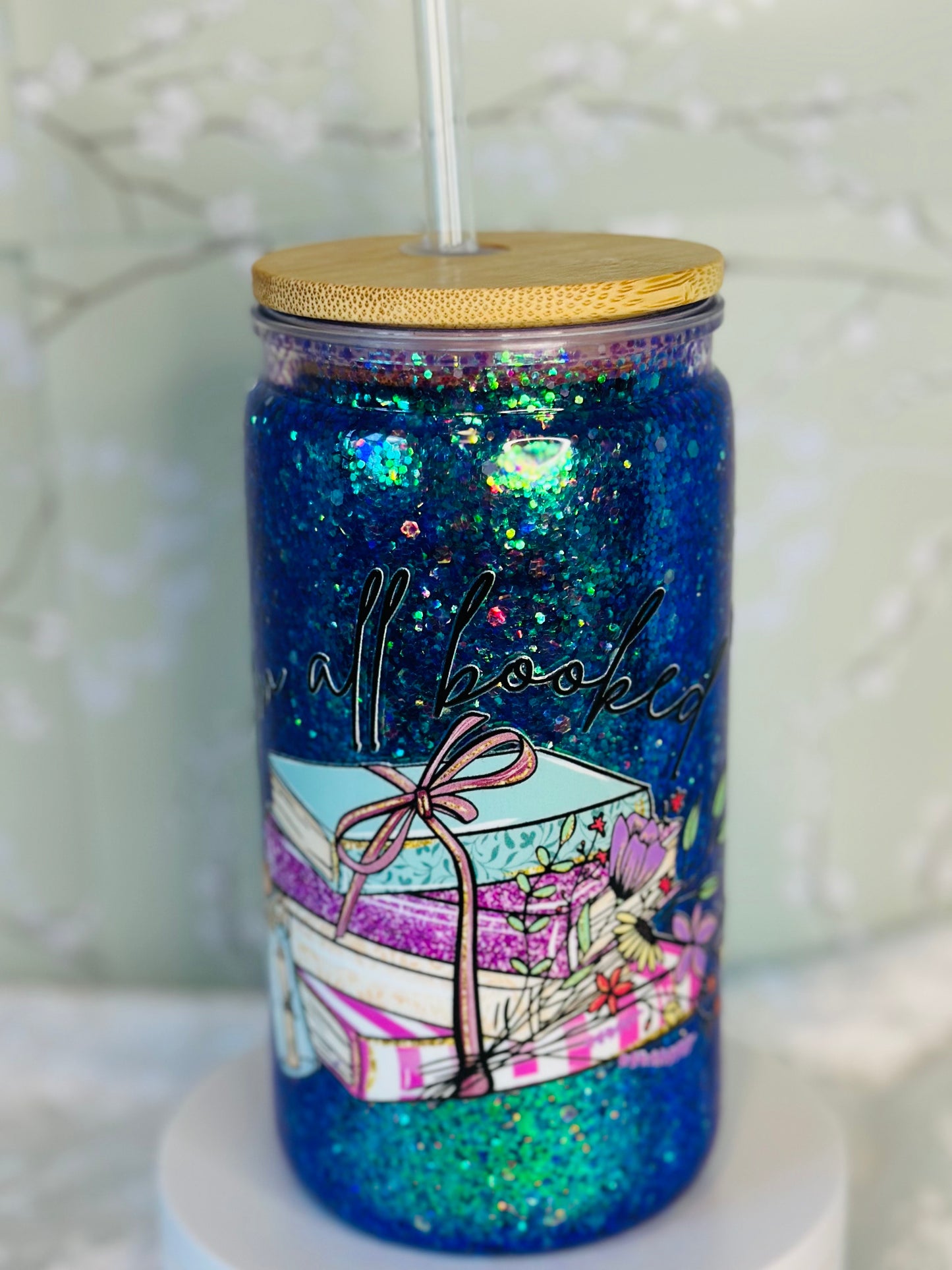 16oz All Books Snow Globe Cup