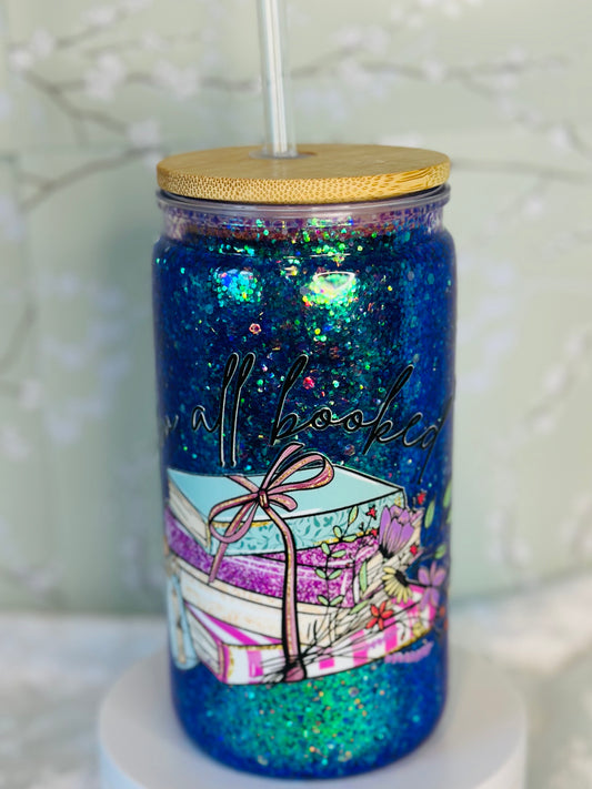 16oz All Books Snow Globe Cup
