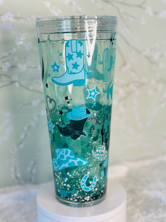 24oz Cowboy Snow Globe Cup